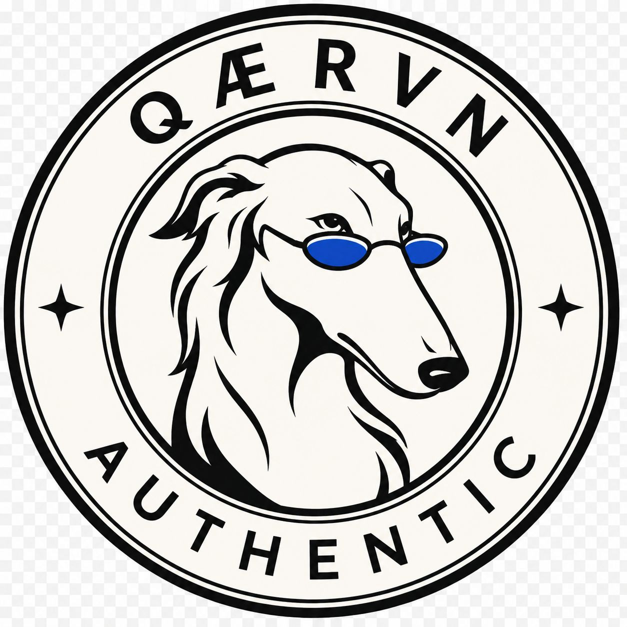 Selo de autenticação QÆRVN — borzoi